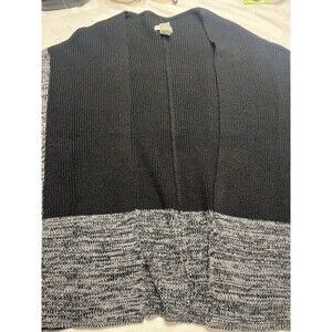 Rebecca Minkoff Black Gray Color Block Shaw Poncho OSFM